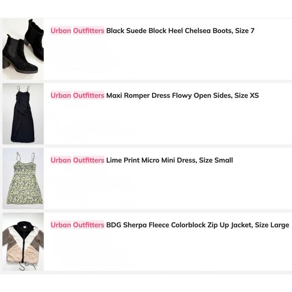 Urban Outfitters Bundle — 4 Preowned Pieces: Dresses, Jacket & Boots - Picture 1 of 5